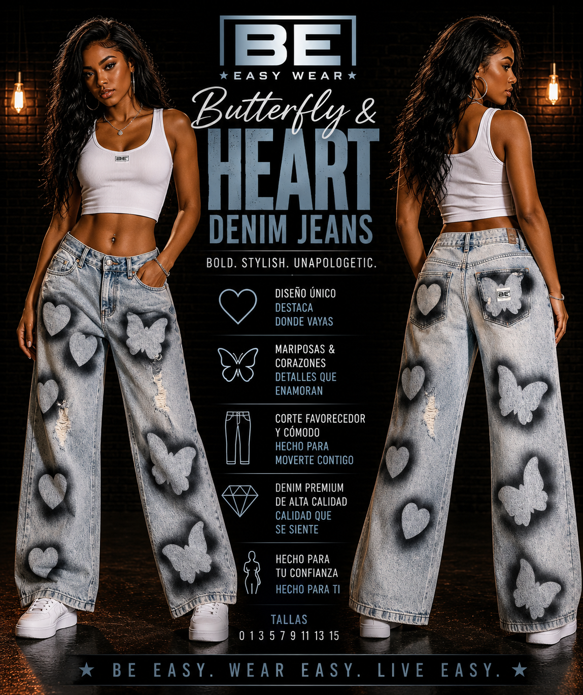 Butterfly & Heart Denim jeans