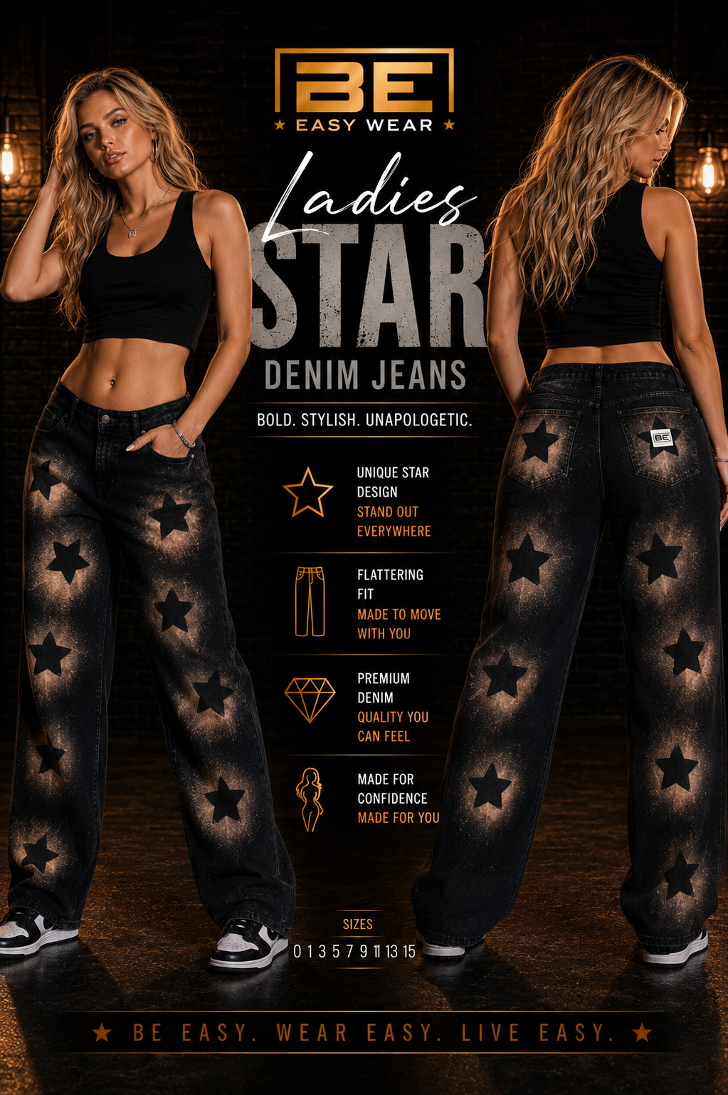 Ladies Star Denim jeans