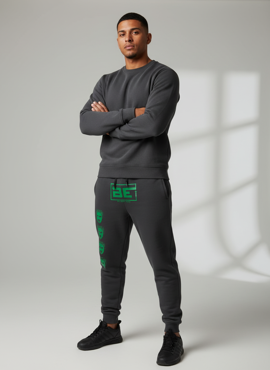 Dark Gray Jogging Pants Banner - Mexican Male Model