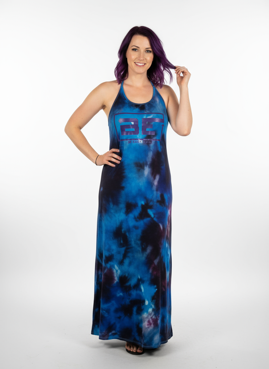 Sun Dress Banner - White Female Model with Purple Hair